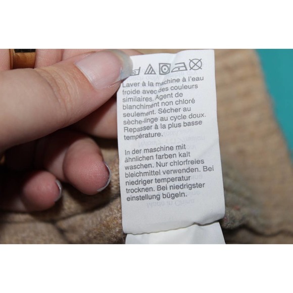 Women's J. Crew Tan Brown Nylon Lambs Wool Crewneck Long Sleeve Sweater Size M - Picture 5 of 9